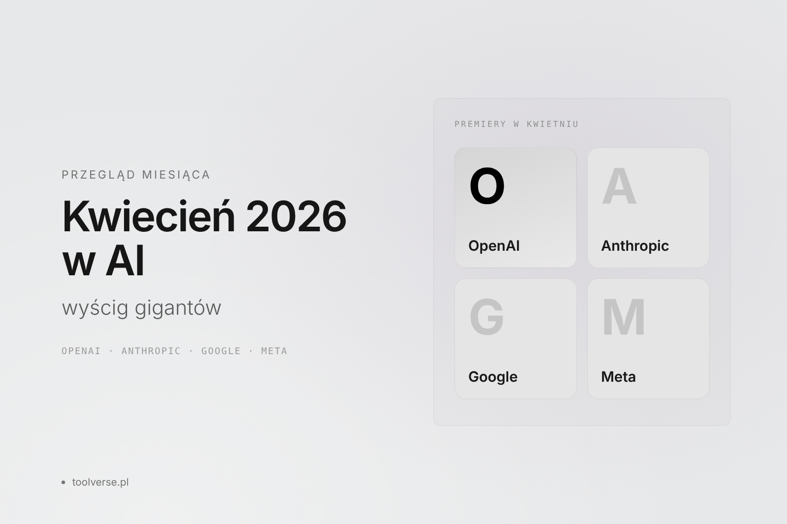 Kwiecień 2026 w AI: nowe modele, agenci i wyścig gigantów technologicznych